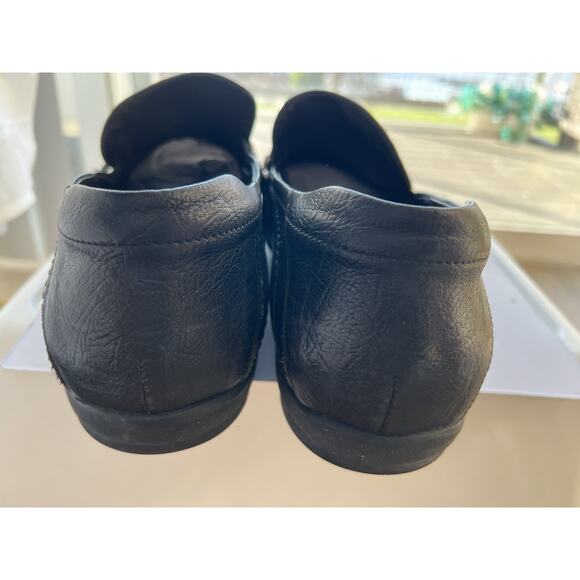 Stefano Castelli Men's  black Leather Loafers Shoes  EU 44  steel  buckle Italy - Picture 5 of 13